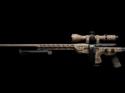 A custom tactical rifle with a scope