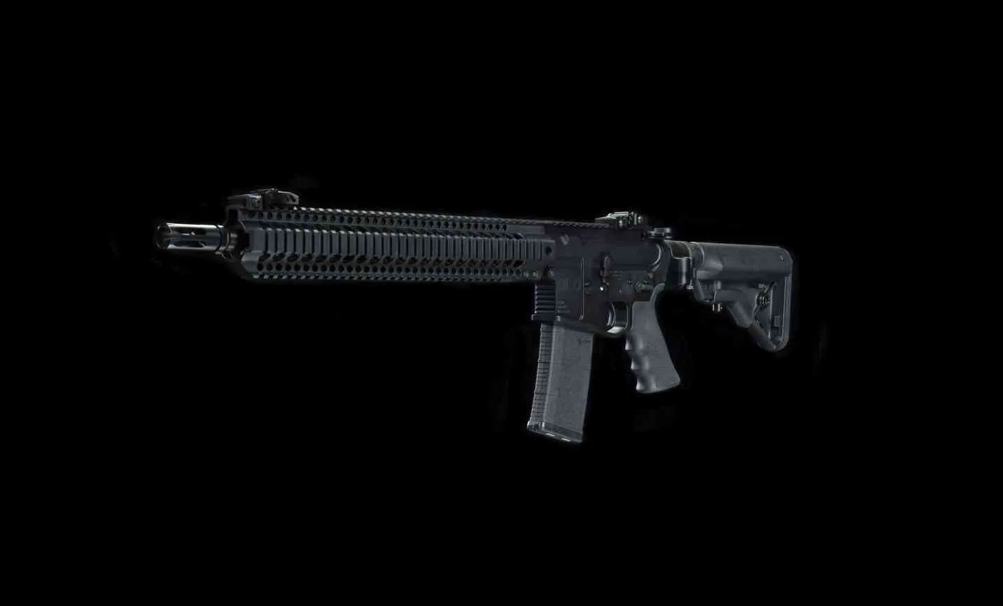 Modern rifle with long handguard