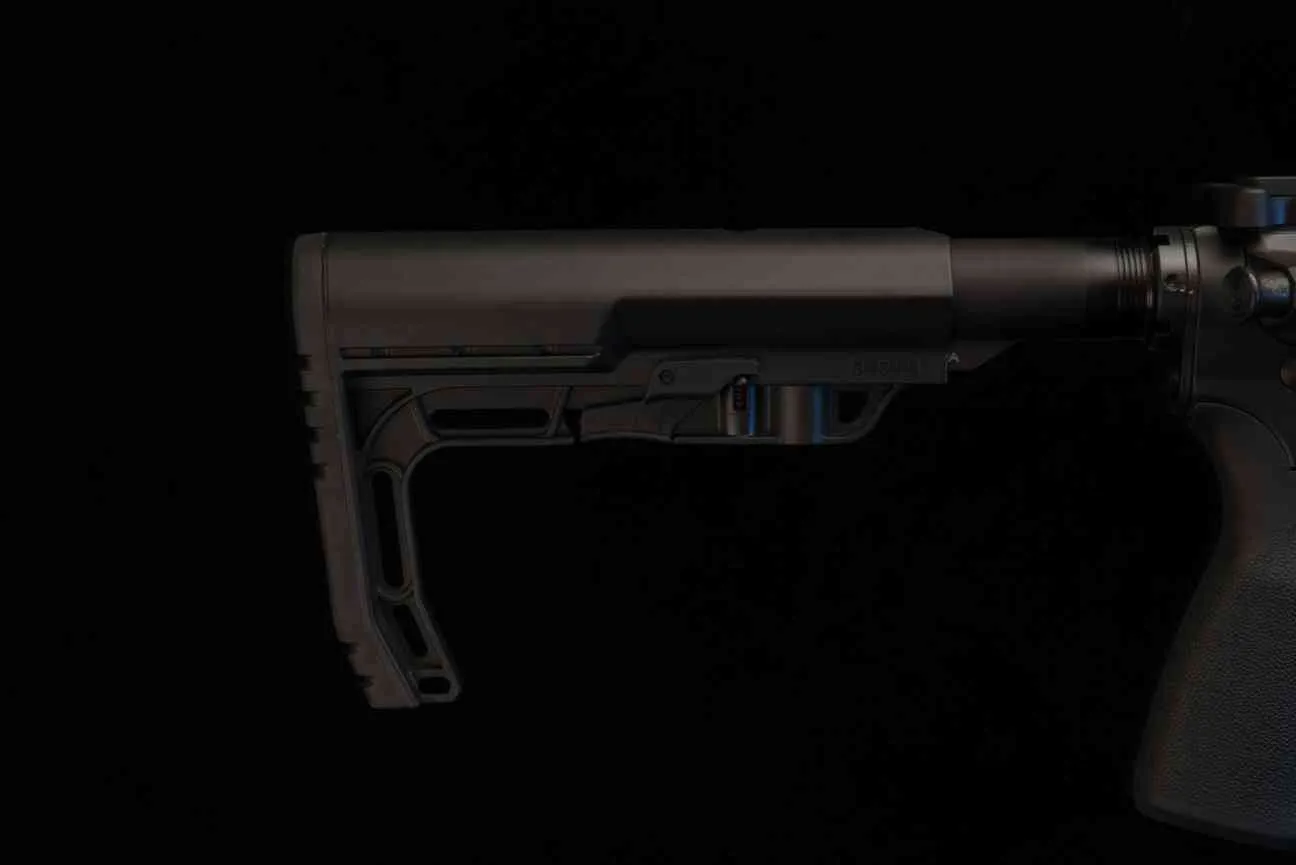 Tactical rifle stock detail